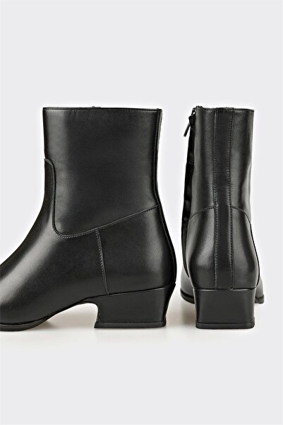Elle Shoes Siyah Deri Kadın Klasik Bot