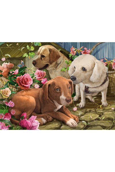 Choice1 لعبة تركيب الصور (بازل) مكونة من 100 قطعة، تضم ثلاثة جراء، لتجميع مجس...