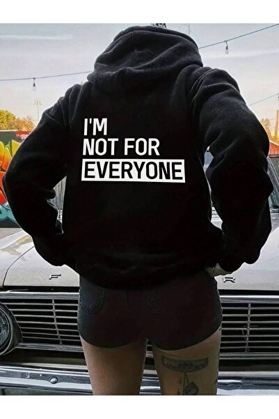 modaberry Ζακέτα I'm Not For Everyone - Μαύρη στάμπα χειμερινή υπερμεγέθη ζακ...