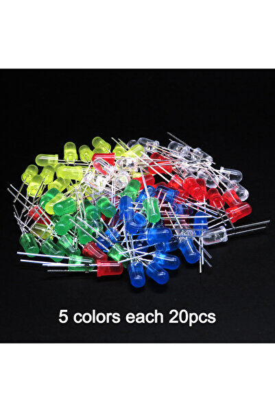 Choice6 5 ألوان لكل 20 قطعة 100 قطعة/الوحدة 5 مم LED ديود F5 مجموعة متنوعة IB...