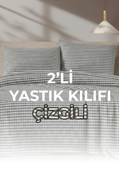 Noctiluca 2'li Yastık Kılıfı %100 Pamuk Kırçıllı Modern Dokulu Bohem Çeyizlik...