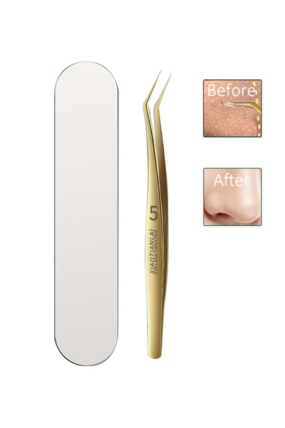 XIAOTIANLAI ملقط دقيق، ملقط بزاوية من الفولاذ المقاوم للصدأ لإزالة البثور وال...