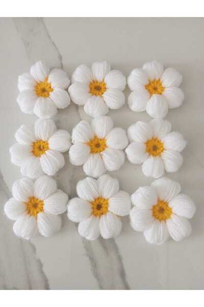 ENAM El Örgüsü Papatya Bebek Ceketlerine Battaniye ve Süs Eşyalarına ( 20 adet)