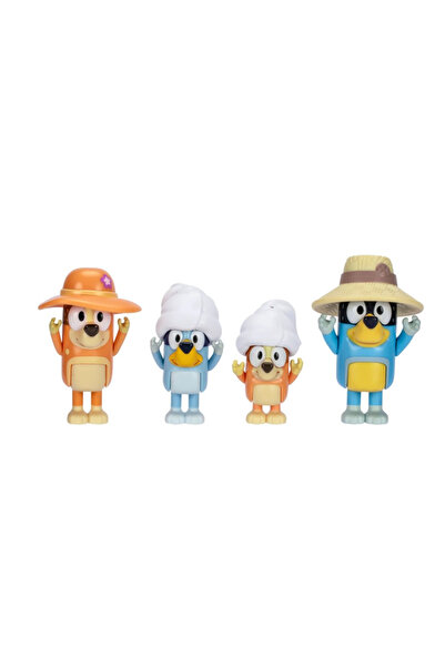 bluey مجموعة مجسمات رحلة عائلية للعطلات، مكونة من 4 قطع، S11 17654 (للأعمار م...