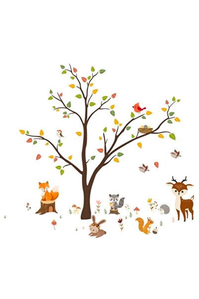 Whimlets Sticker Decorativ Autocolant, Pasari si animale in padure, pentru ca...