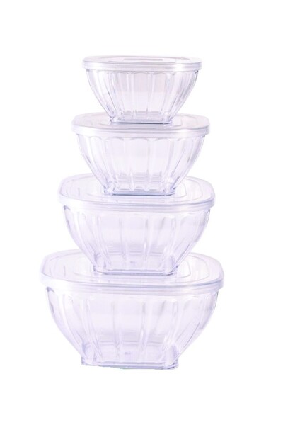 Smart Kitchen Set of 4 acrylic containers with lids
