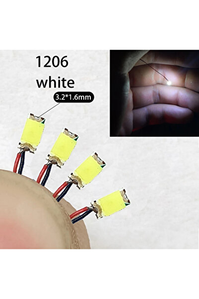 Choice3 1206 أبيض 40 قطعة/الوحدة 0402 0603 0805 1206 سلك LED SMD لقطار نموذجي HO N OO مقياس خط أحمر أسود Pr