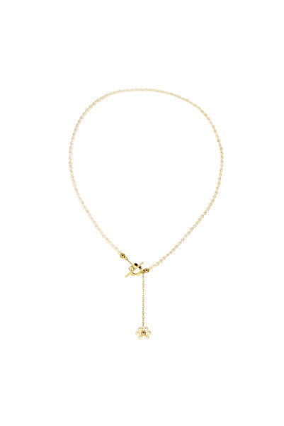 ohmygod jewelry 925 Argint Colier din argint placat cu aur si perle de cultura – Flower Power