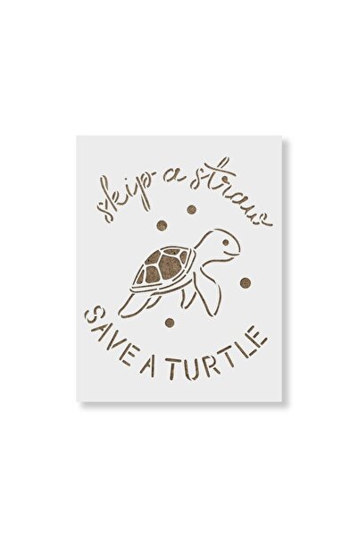 Maxrom Stencil Wall painting, plaster 0.7mm Save Sea Turtles Reusable, model MXSP7207, 100 x 100 mm