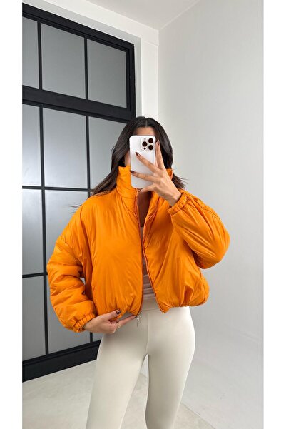 Gaus Orange Short Puffer Jacket Gaus-00137