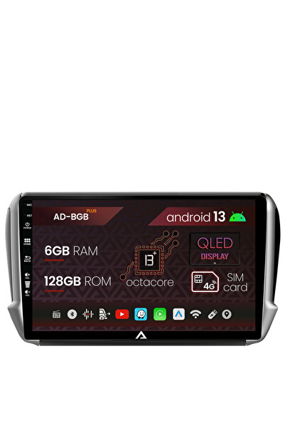 AutoDrop Навигация Peugeot 208/2008 (2012+), Android 13, B-Octa / 6GB + 128GB...