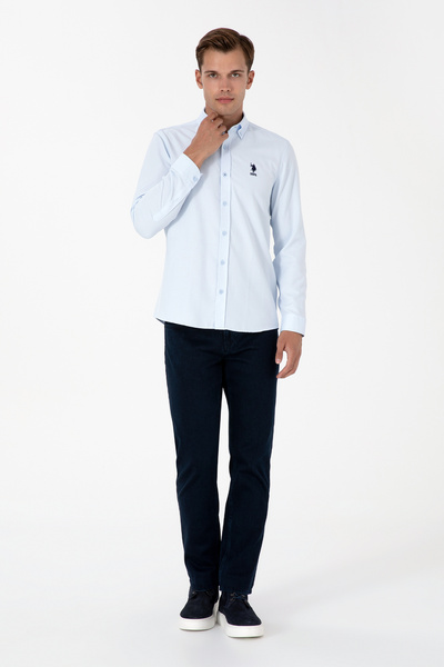 U.S. Polo Assn. Erkek Açık Mavi Uzun Kollu Basic Gömlek 50307701-VR003