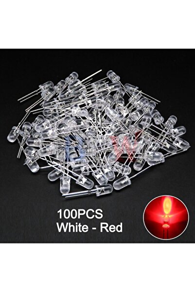 Choice9 100 قطعة أبيض-أحمر 100 قطعة/الوحدة 5 مم ثنائي LED F5 مجموعة متنوعة IB...