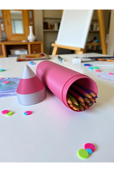 multiogz حافظة أقلام طباعة ثلاثية الأبعاد - منظم أقلام تلوين ملونة وصندوق حمل...