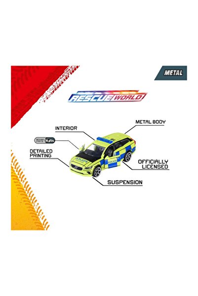 Majorette Rescue World Giftpack 5 Police Vehicles Set Metal Die-Cast Toys - 3+