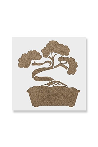 Maxrom Sablon Perete vopsire, tencuiala 0.7mm Bonsai Tree Refolosibil, model MXSP7194, 1000 x 1000 mm