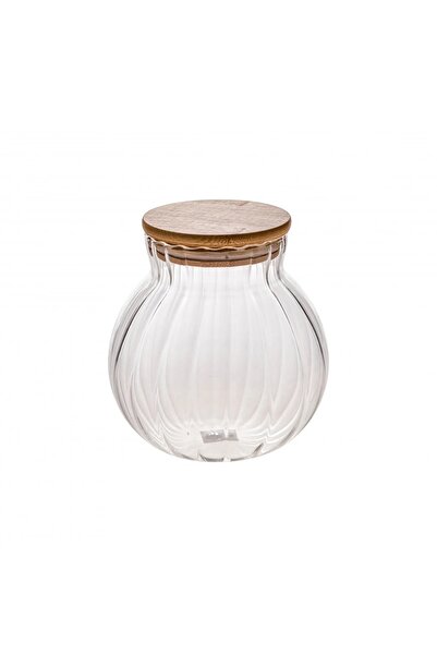 ORIAN Glass jar with wooden lid