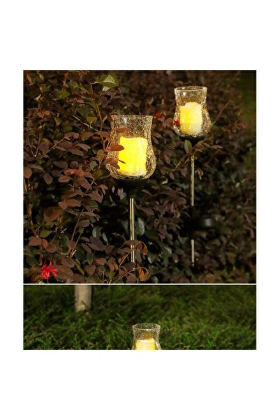 Flippy Lampă solară LED Tulip pentru grădină Flippy, înălțime 55 cm, sticlă și material ABS, 2V, 600mAh, alb cald