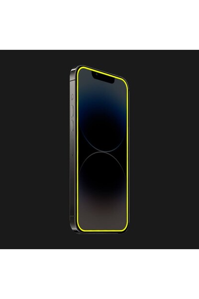 Flippy Tempered Glass Screen Protector for Apple iPhone 15, Flippy, Luminous, Neon Glow Silicone Edge, Matt