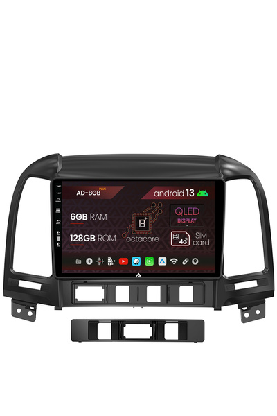 AutoDrop Navigatie Hyundai Santa Fe (2006-2012), Android 13, B-Octa / 6GB + 1...