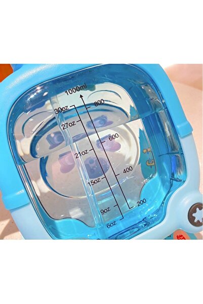 Flippy Children's Bottle with Straw, Flippy, Bear Design, 1L, Blue