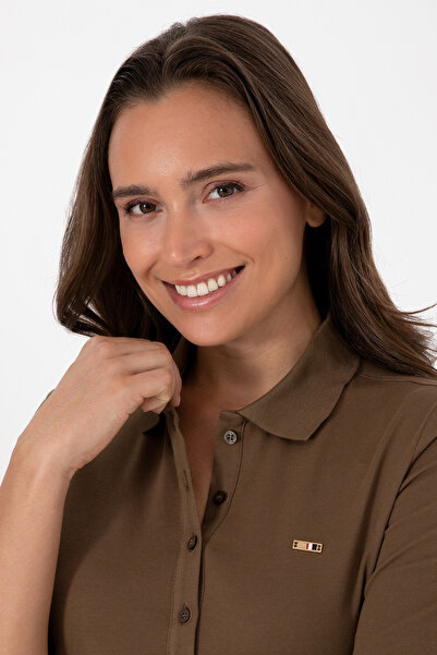 U.S. Polo Assn. Γυναικείο Φούτερ Χακί Basic Polo Collar 50313593-VR027