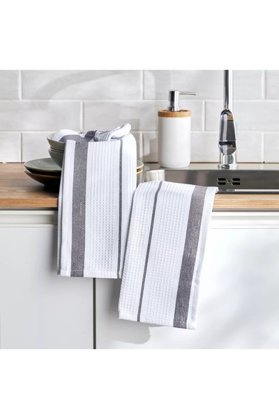 Generic Basket Weave 2-Piece Kitchen Towel Set - 45x65 cm