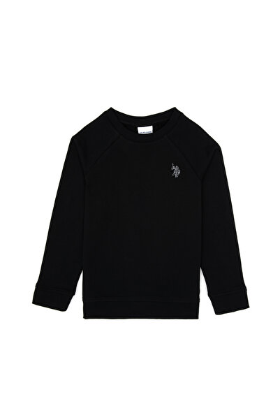 U.S. Polo Assn. Boy's Black Basic Crew Neck Sweatshirt 50313832-Vr046