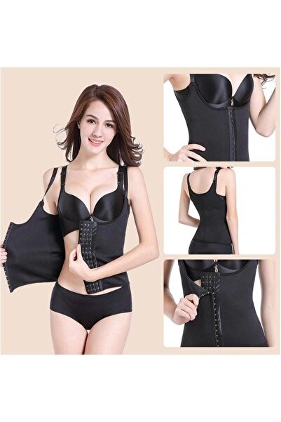 HALAMODO Women's Shapewear, Adjustable Zipper Vest, Three-row Button Tummy Control Underwear,