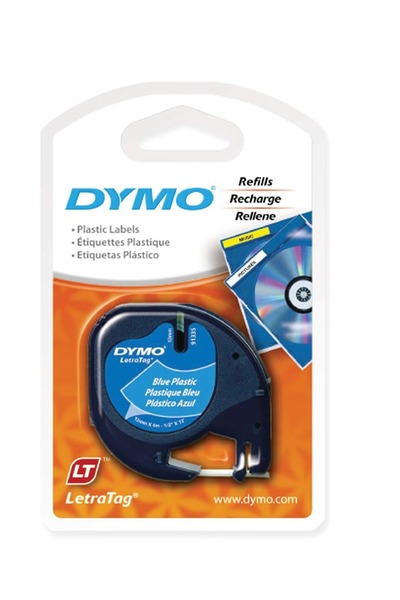 Dymo شريط طابعة ملصقات LetraTag 12 مم × 4 م أزرق