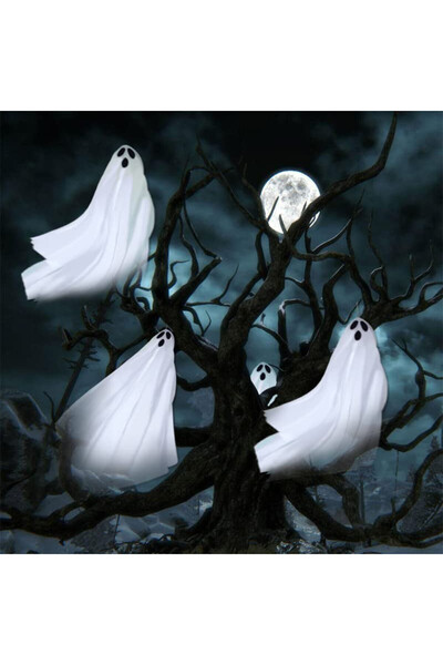 Buwenbuwen Set of 2 ghosts, textile, white, 60 x 65 cm
