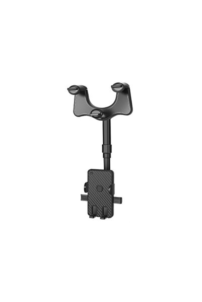 dalip Car Mount — Rearview Mirror Attachment, 360° Rotatable, Retractable, Carbon Finish, Black