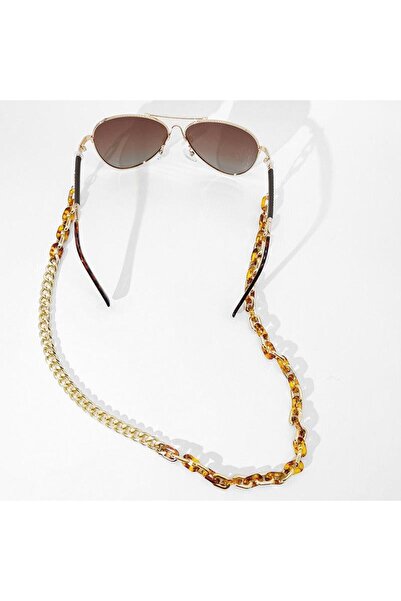 Pursehuit Αλυσίδα γυαλιών, χρυσή, με καφέ κρίκους, Angela C2