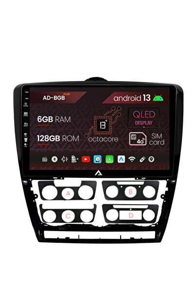 AutoDrop Πλοήγηση Skoda Octavia 2, Android 13, B-Octa / 6GB + 128GB, 10,1"