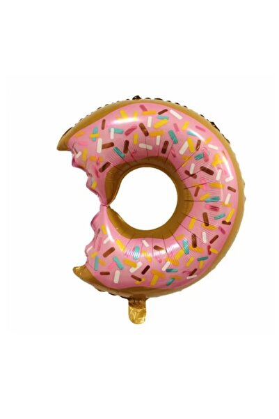 Flippy Metalized Foil Balloon, Flippy, Mini Sweet Figurines, Bitten Donut Model, Anniversary Theme, 45x25 c