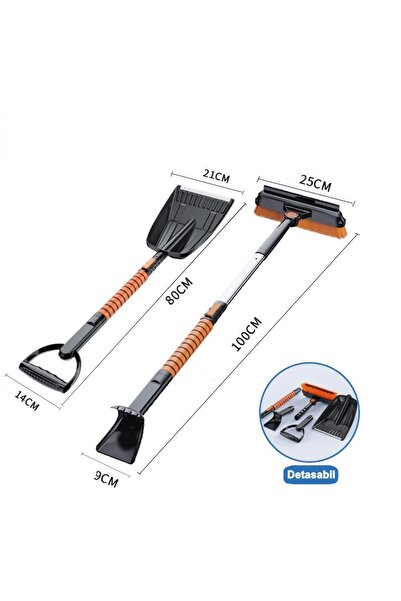 Flippy Φτυάρι Χιονιού, 5 σε 1, Περιστρεφόμενο, Τηλεσκοπικό, Αποσπώμενο, 100 x 25 cm, μαύρο