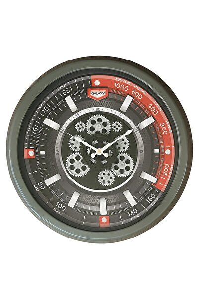 Galaxy Premium Sport Serisi Metal Çarklı Duvar Saati 60 CM Gri