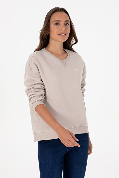 U.S. Polo Assn. Kadın Taş Şardonlu Bisiklet Yaka Basic Sweatshırt 50313586-VR049