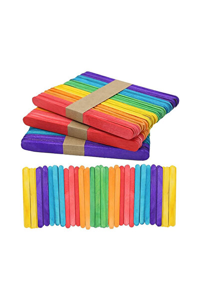 Share the Love أعواد المصاصات الملونة مقاس 6 بوصات - أعواد حرفية خشبية طبيعية...