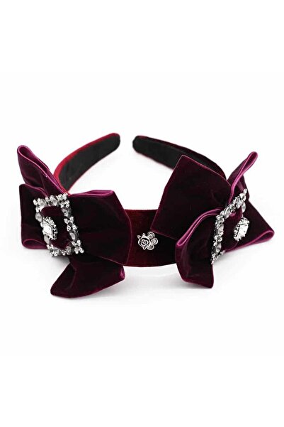 Pursehuit Bentiță vișinie, cu funde și pietre, Majnor C1