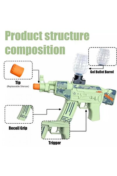 Flippy Electric Gel Ball Blaster AK47 - 5000 Balls, Green
