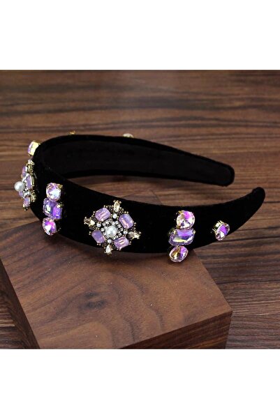 Pursehuit Bentiță neagră, cu pietre mov, Ine C1