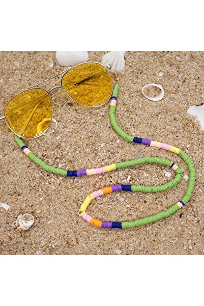 Pursehuit Lanț pentru ochelari, verde, cu mărgele, Aniela C2