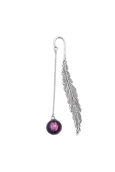 Toirxarn semn de carte, aliaj/sticlă, argintiu/violet, 11,5 cm