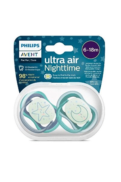 Philips Avent Philips Avent 2-piece Ultra Air Soother, Blue, 6-18 months, Night