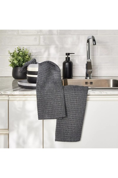 Generic Charcoal 2-Piece Kitchen Towel Set - 45x65 cm