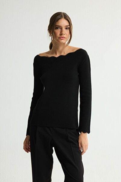 Love My Body Kolları Ve Yakası Detaylı Triko