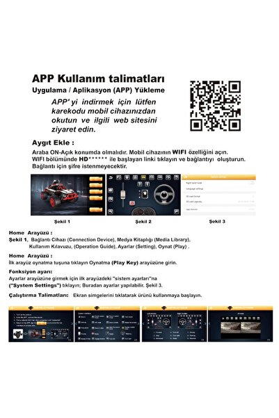 Vardem Uzaktan Kumandalı Kameralı Stunt Araba - Full Fonksiyon Şarjlı 2,4G Wifi - Siyah