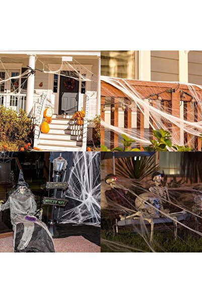 DİKO Set of cloth and 50 spiders for Halloween Diko, cotton/plastic, white/black
