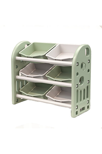 Nichiduta Garden Organizator pentru jucarii Butterfly Green, cu 3 nivele si 6 cutii depozitare, marg